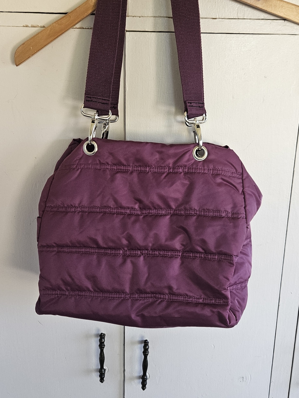 Plum Quilted Crossbody Bag - Women